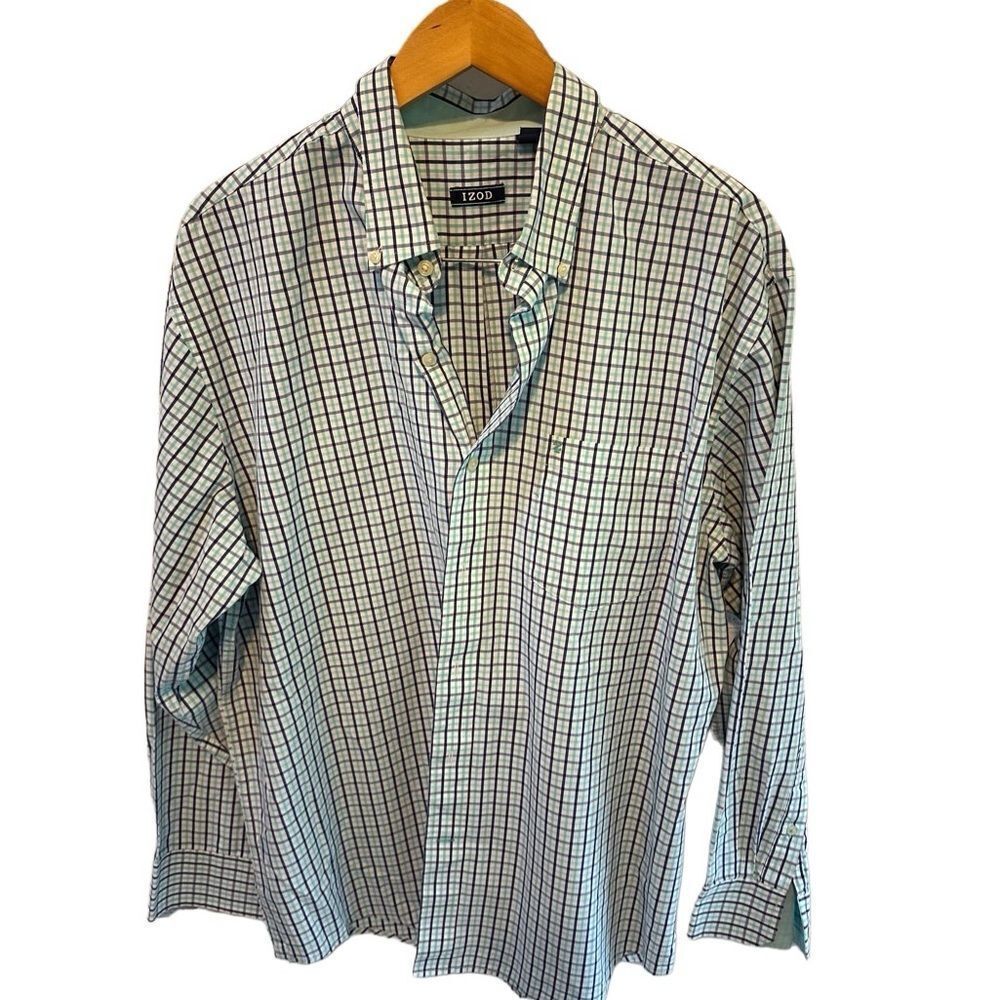IZOD Plaid Button Down Shirt Men’s Size XL